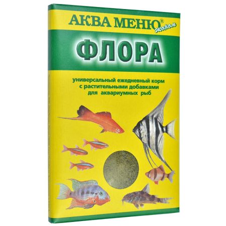 жедневный растительными добавками для рыб средних размеров флора 30г аква меню