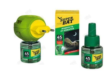 Супер Бат Комплект  жидкость от комаров 45 ночей+фумигатор 
