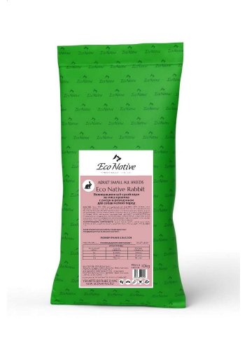 корм для собак мелких пород кролик с рисом и розмарином 10кг eco native 