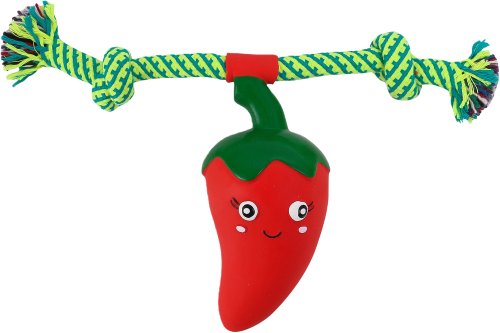 игрушка для собак из латекса перчик на канате, 12,5*25см