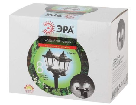 Садовый светильник на солнечной батарее пластик черныйсм 1,5м ЭРА ERASV01-01 Б0049551 ВЫВОД