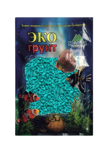 мраморная крошка для аквариума 2-5мм морская волна (блестящая) 3,5кг, медоса 