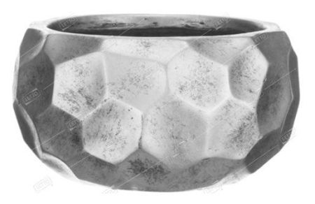 Кашпо файберстоун Мозаик чаша, серебро D29,5 H15см IDEALIST LITE MBOWL29-SLV