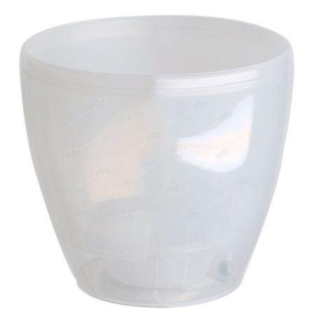 Пластиковый горшок ( вазон) "DECO TWIN" PLUS  прозрачный  h25.5см d28.5см v12 Santino