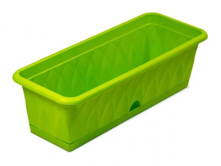 Ящик пластиковый с поддоном Сиена зеленый 58*23*17,4 см Мартика