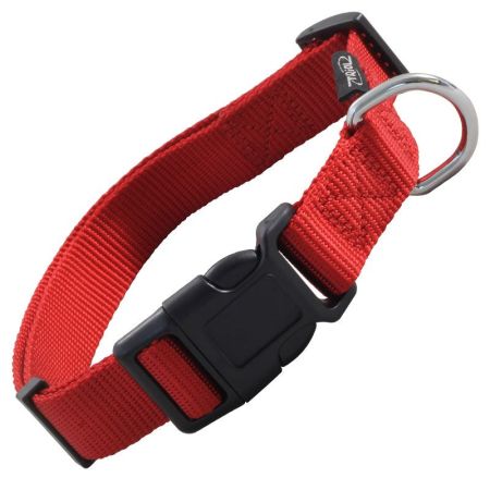 ошейник нейлоновый для собак "стандарт" m, красный, 20*340-490мм, triol