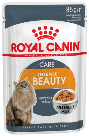 royal canin для кошек интенс бьюти в желе для красоты шерсти 85г