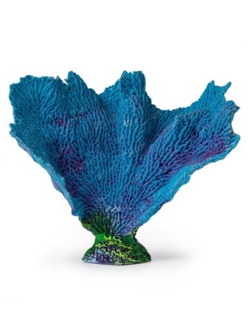 декор для аквариума коралл веер синий, акрил 17*7*15см