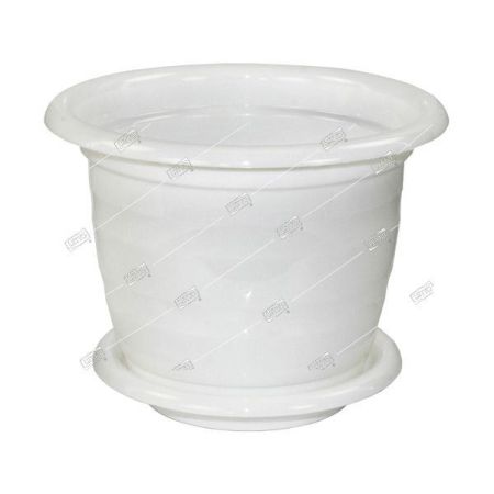 Горшок пластиковый с поддоном Виола белый 19*19*14,5 см 2 л Альтернатива М1335 (20) 