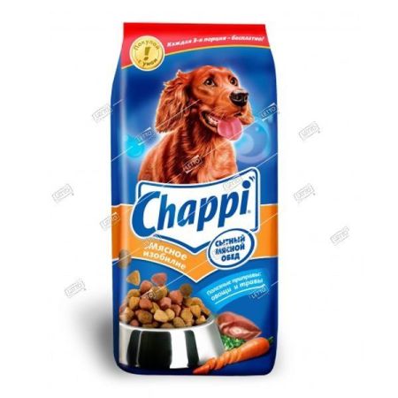 chappi корм для собак сытный мясной обед мясное изобилие 600г