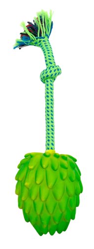 игрушка для собак из латекса сахарное яблоко с канатом, 10см