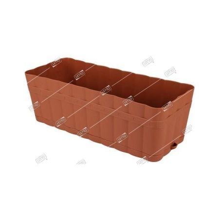 Ящик пластиковый с поддоном прямоугольный Изюминка коричневый 12л, Альтернатива