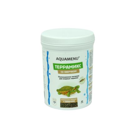 корм основной для водных черепах террамикс со сверчком в гранулах 250мл аква меню
