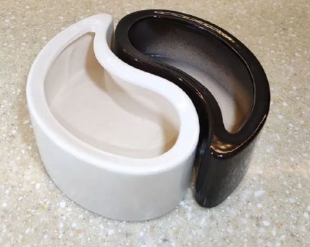 Горшок керамический Кактусник Инь-Янь бело-черный h-5,5 см 0,45л 1 сорт Тамбовская керамика