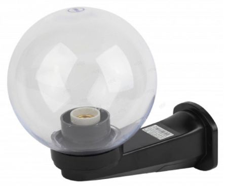 Садово-парковый светильник Шар прозрачный призма с настенным крепежом D200mm Е27 ЭРА