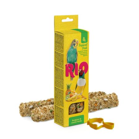 зерновая палочка рио для волнистых попугайчиков и экзотов с тропическими фруктами 2*40г