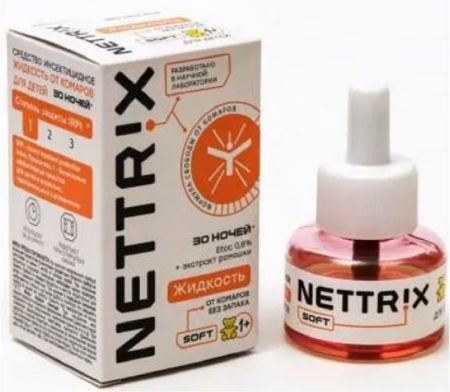 Неттрикс Софт Жидкость от комаров для детей 30 ночей без запаха  