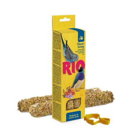 зерновая палочка рио для волнистых попугайчиков и экзотов с медом коробка 2*40г
