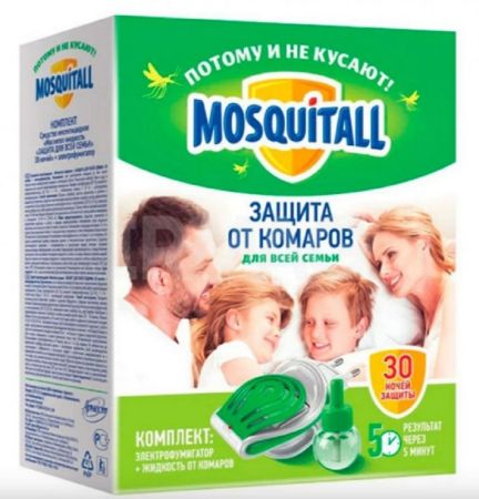 МОСКИТОЛ Комплект от комаров электрофумигатор+жидкость 30 ночей Универсальная защита 